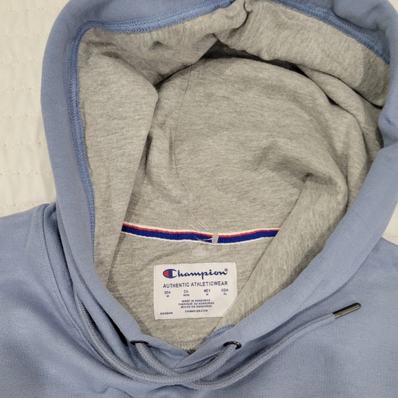 Mens Champions Sky Blue Hoodie Size M - Picture 4 of 5